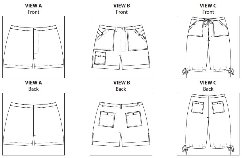 Ladies shorts 2025 pattern pdf