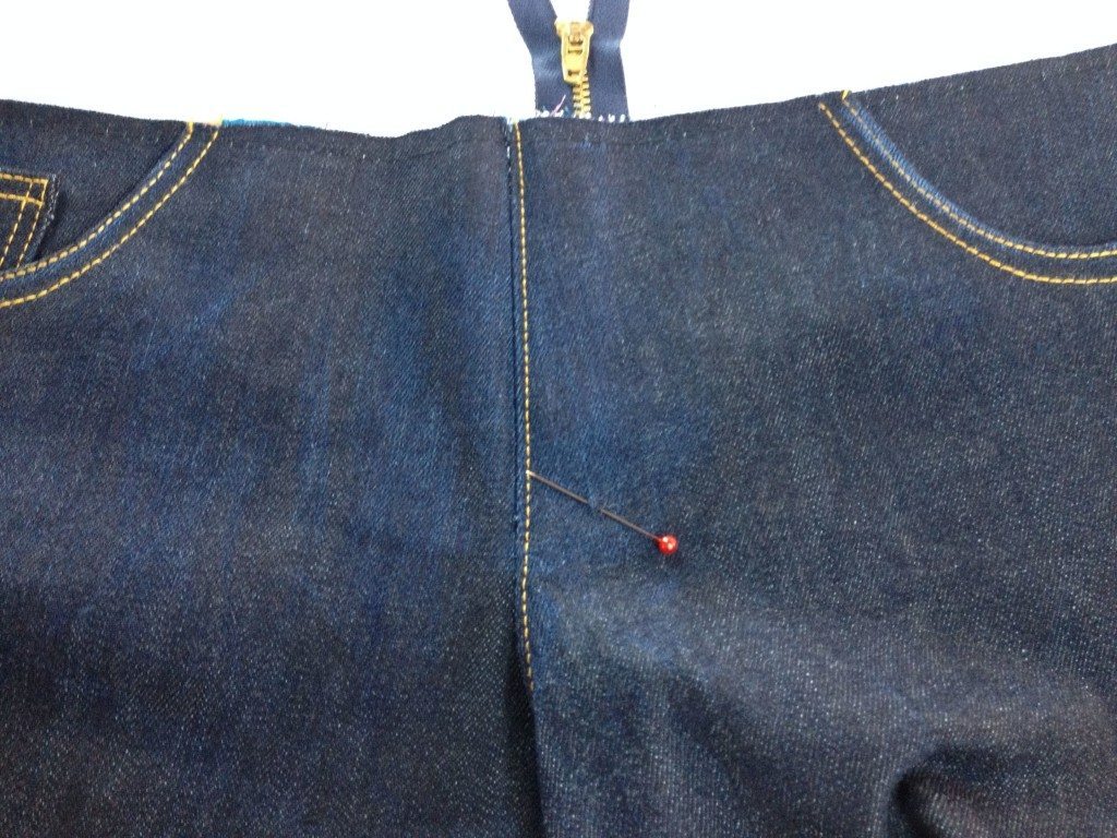 Liana Stretch Jeans Sewalong Day 8 pin where the bottom stop is
