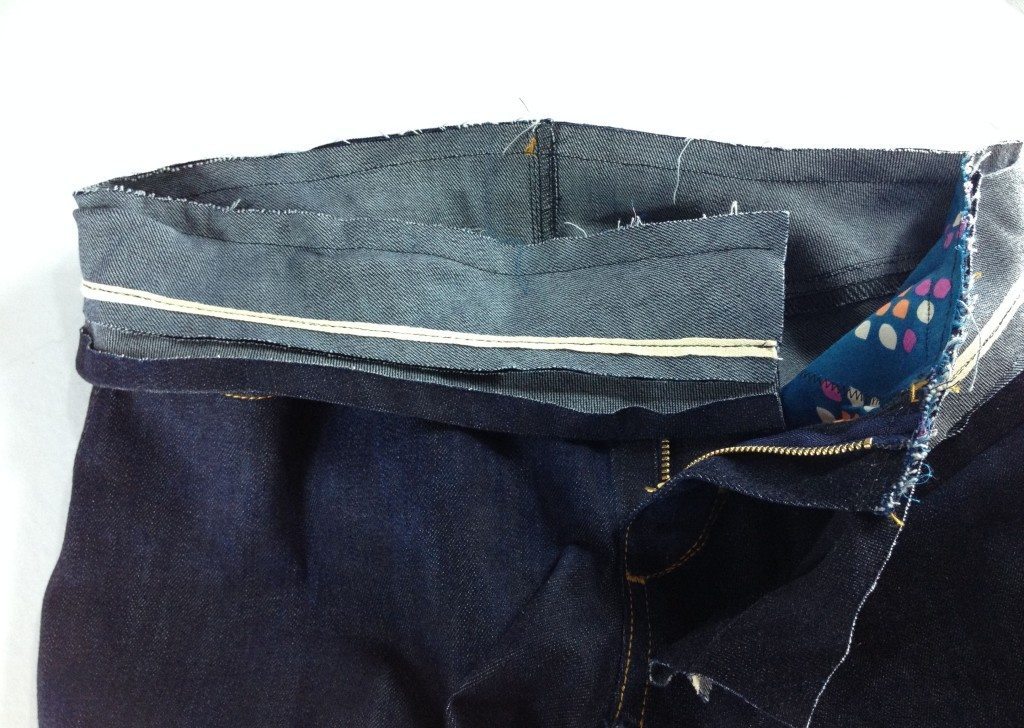 Liana Stretch Jeans Sewalong Day 9 Stitch waistband to jeans