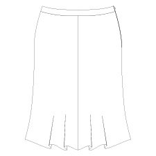 Itch to Stitch Seville Skirt Line Drawing Back
