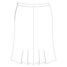 Itch to Stitch Seville Skirt Line Drawing Front