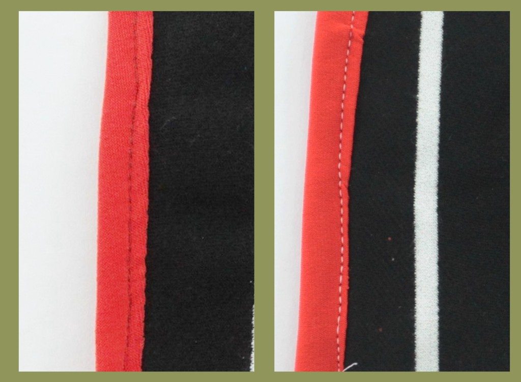 The left one is Stretch needle. The right one is Jersey needle.