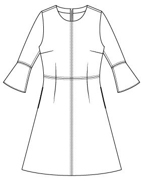 Itch to Stitch Sirena Dress PDF Sewing Pattern Sleeve Flounce Option - Front