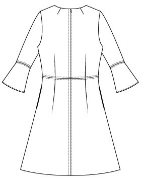 Itch to Stitch Sirena Dress PDF Sewing Pattern Sleeve Flounce Option - Back