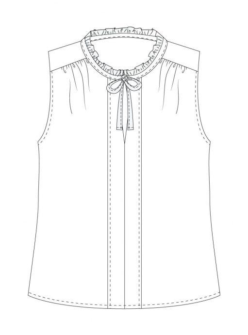 Itch-to-Stitch-Vienna-Tank-PDF-Sewing-Pattern-View-A-Front-Line-Drawing