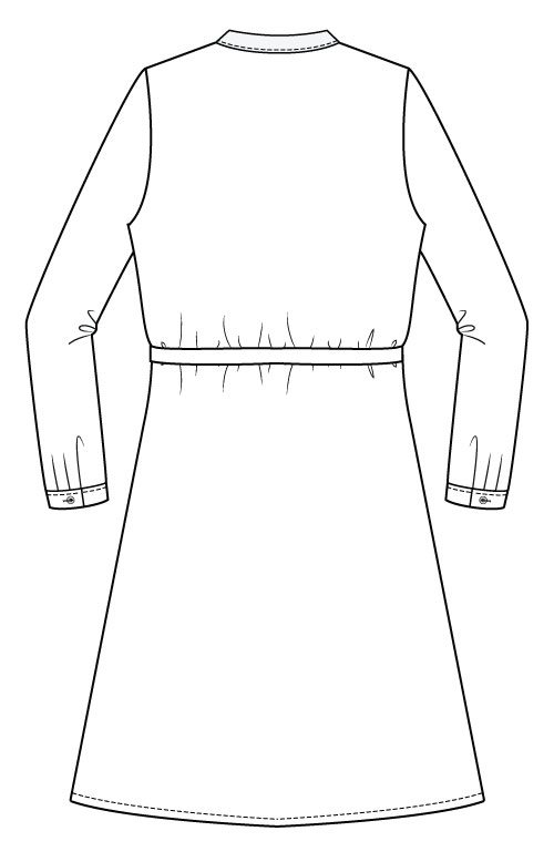 Bonn Shirt & Dress PDF Sewing Pattern - Dress Length Back