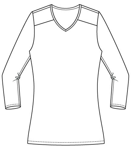 Arenal Top PDF Sewing Pattern Regular Hem Option Front Line Drawing