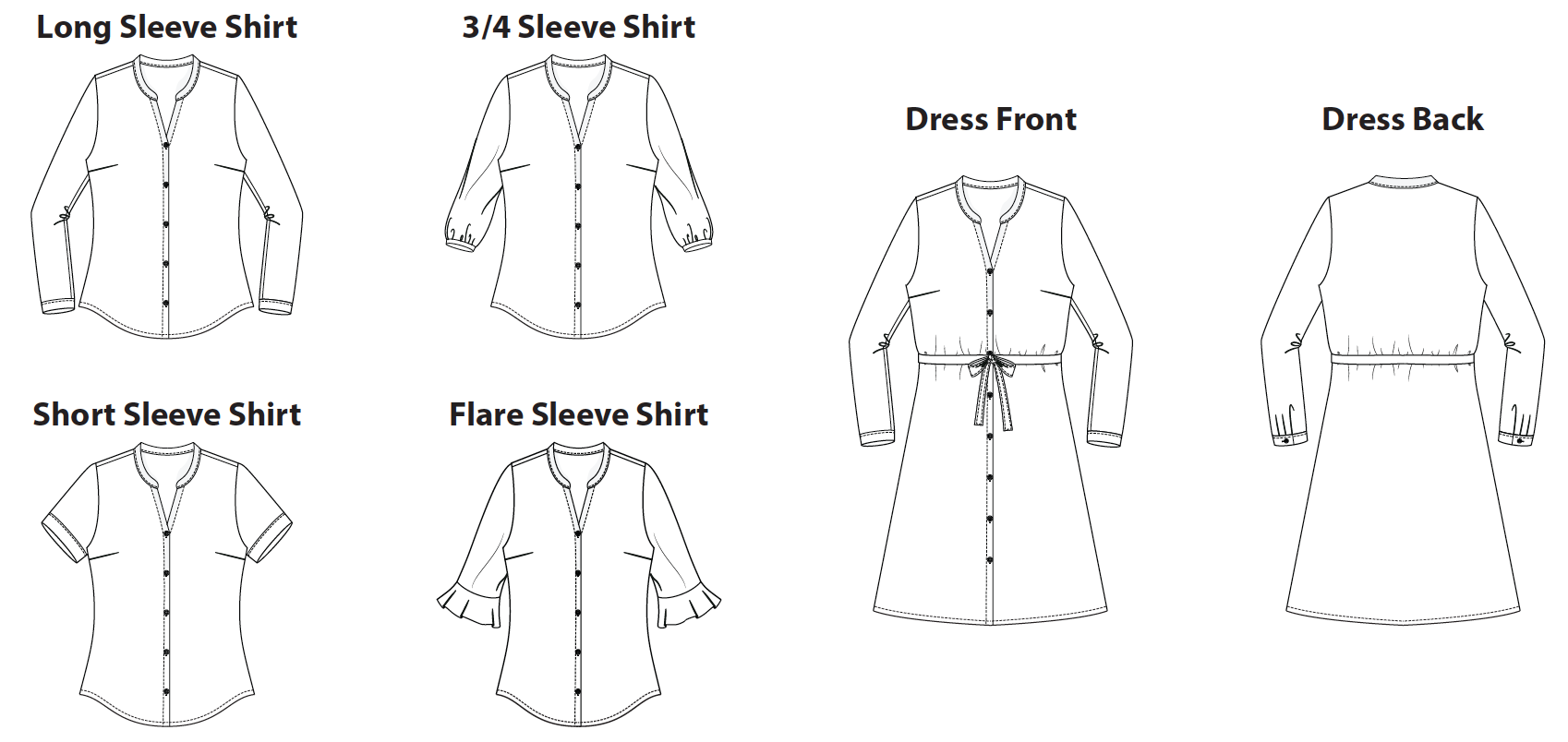 Bonn Shirt & Dress Digital Sewing Pattern (PDF)