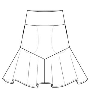 Itch to Stitch Vientiane Skirt Line Drawing Front In-seam Pocket Option