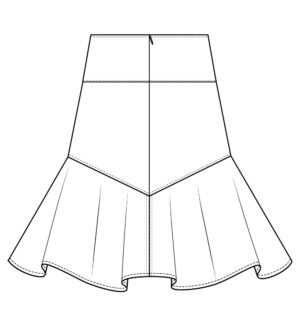 Itch to Stitch Vientiane Skirt Line Drawing Back Patch Pocket Option