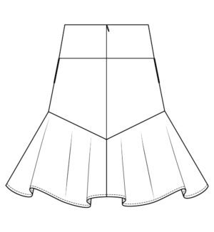 Itch to Stitch Vientiane Skirt Line Drawing Back In-seam Pocket Option
