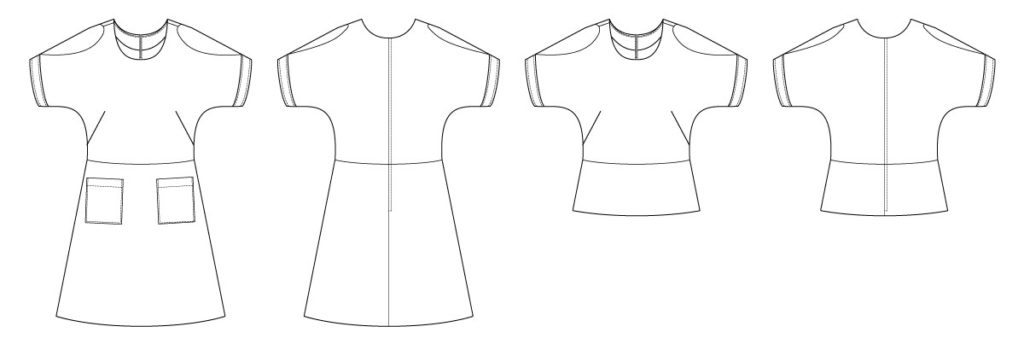 Itch to Stitch Beausoleil Top & Dress Line Drawing