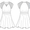 Itch to Stitch Oceanside Dress Line Drawings