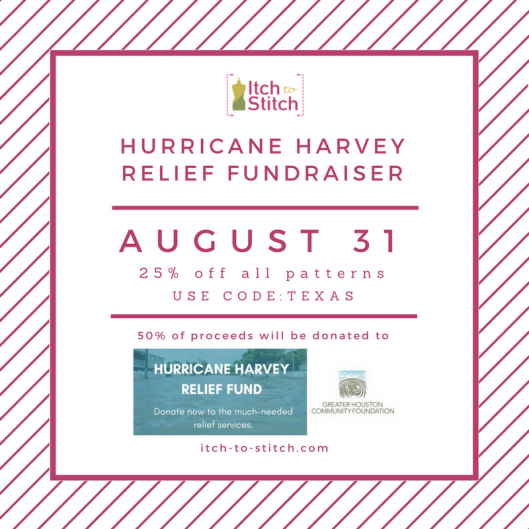 Itch to Stitch Hurricane Harvey relief fundraiser - August 31 2017