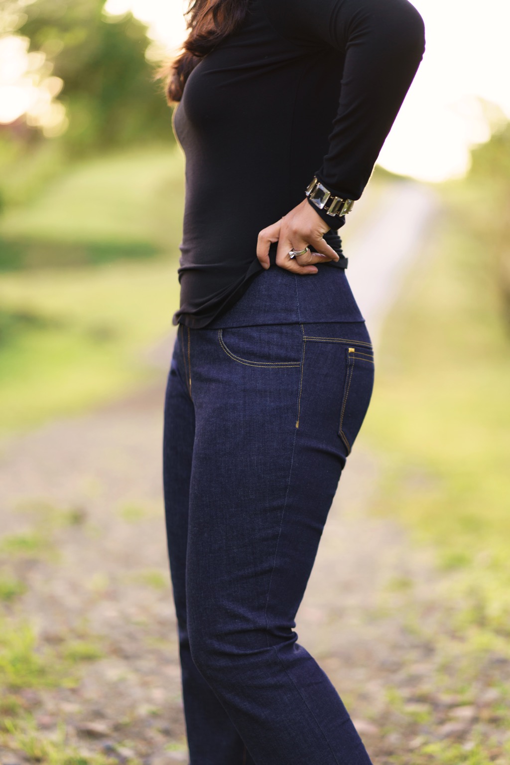 Women's Pull on Jeans Sewing Pattern PDF Digital Pattern Stretch