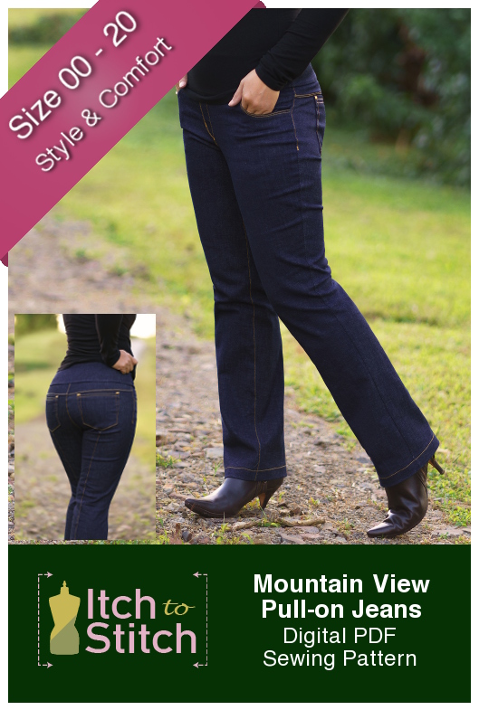 Itch to Stitch Mountain View Pull-on Jeans PDF Sewing Pattern