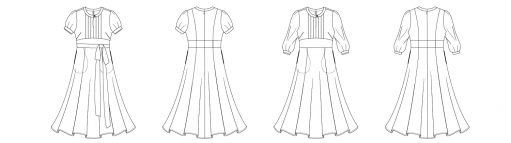 Itch to Stitch Giverny Dress PDF Sewing Pattern Line Drawing