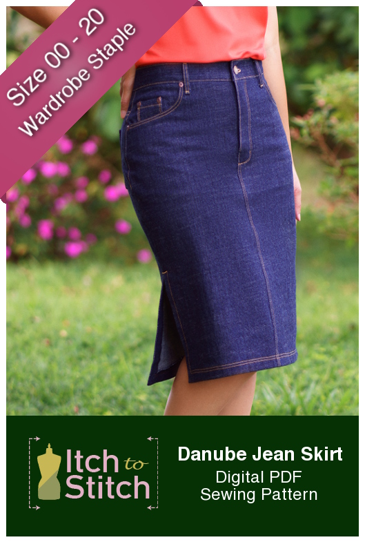Itch to Stitch Danube Jean Skirt PDF Sewing Pattern