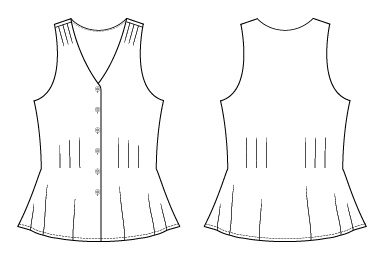 Itch to Stitch Dana Point Top PDF Sewing Pattern Line Drawings