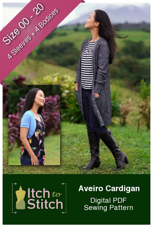 Itch to Stitch Aveiro Cardigan PDF Sewing Pattern