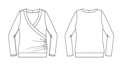 Itch to Stitch Medellin Top PDF Sewing Pattern Line Drawings