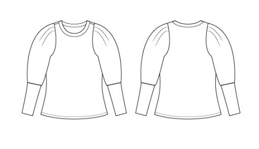 Itch to Stitch Busan Top PDF Sewing Pattern Line Drawing