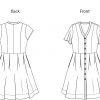 Itch to Stitch Kalispell Dress PDF Sewing Pattern Line Drawing