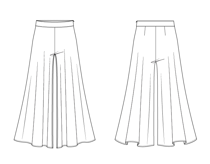 Itch to Stitch Samara Pants PDF Sewing Pattern Line Drawings