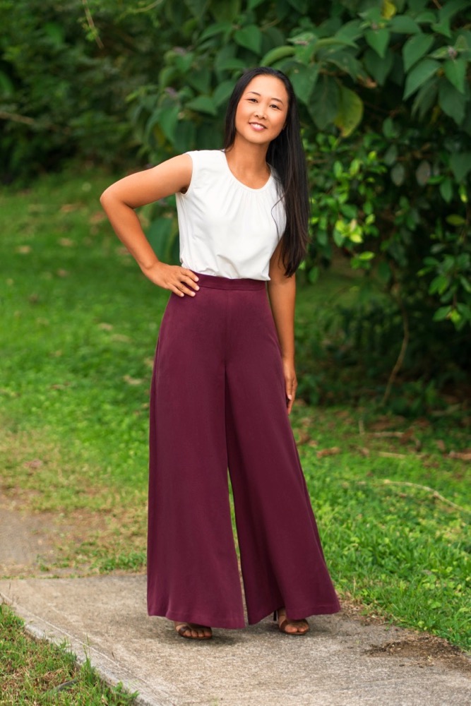 Tapered pants sewing pattern for ladies, XS-XXXL
