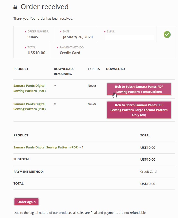 How to buy, download & assemble PDF patterns—Pay by credit card