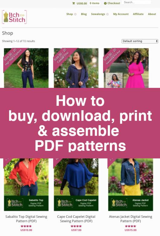 How to buy download print assemble pdf patterns