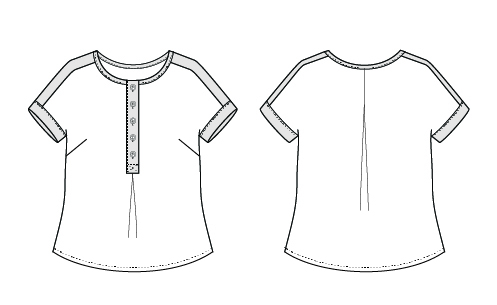 Itch to Stitch Chemainus Top PDF Sewing Pattern Line Drawing