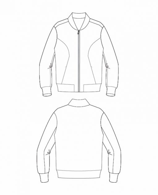 Itch to Stitch Causeway Bomber PDF Sewing Pattern Line Drawings