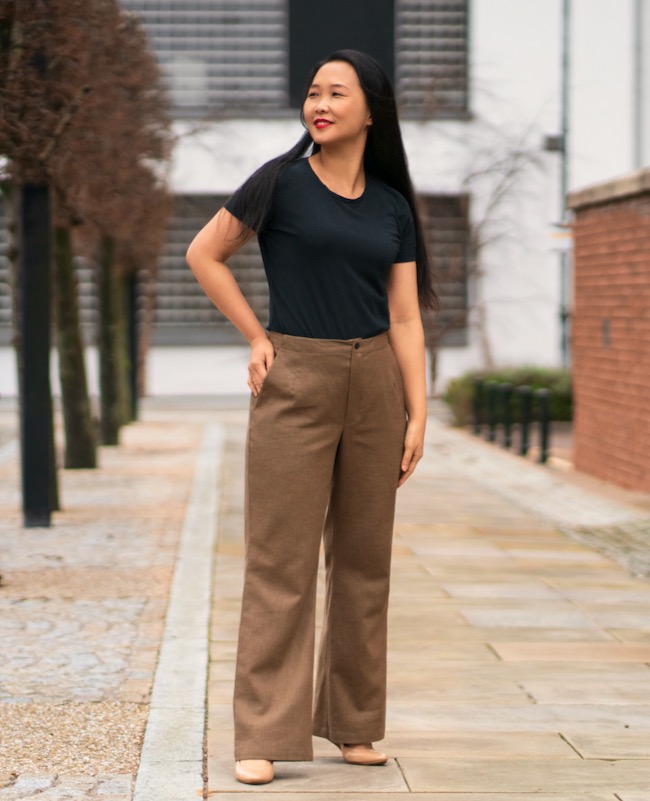 A photo of a finished Upland Trousers.