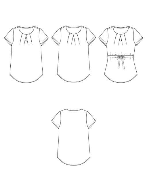 Itch to Stitch Nittany Top PDF Sewing Pattern Line Drawings