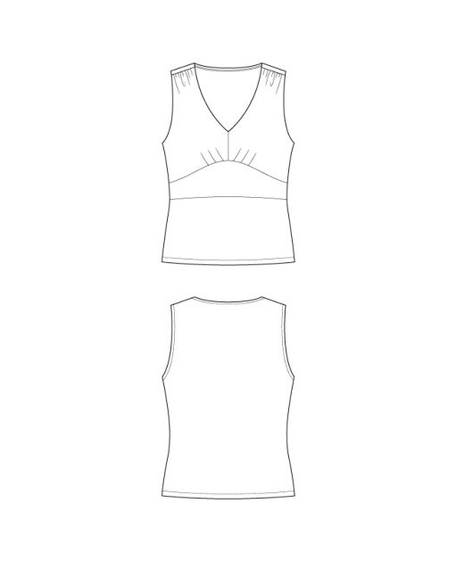 Itch to Stitch Spirren Tank PDF Sewing Pattern Line Drawings
