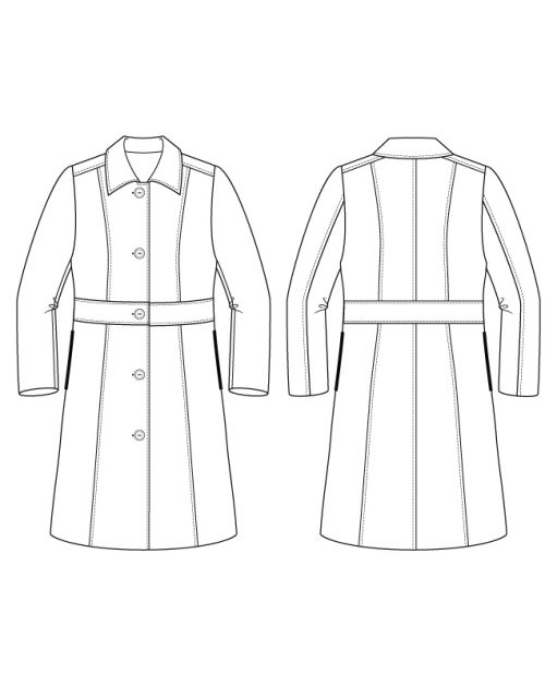 Itch to Stitch Lagan Coat PDF Sewing Pattern Line Drawings