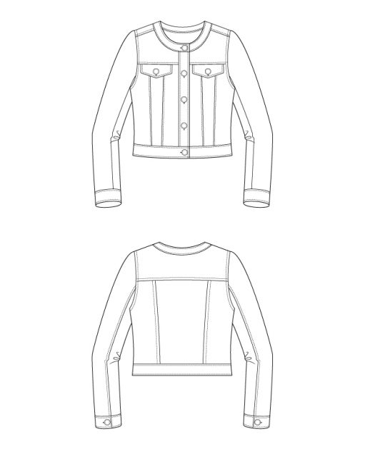 Itch to Stitch Poas Jacket PDF Sewing Pattern Line Drawings