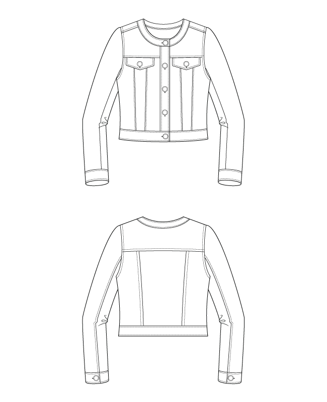 Itch to Stitch Poas Jacket PDF Sewing Pattern Line Drawings