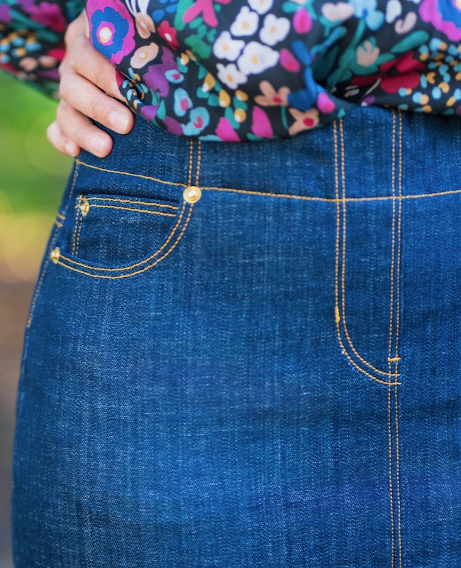 Blue jean shop skirt quilt pattern