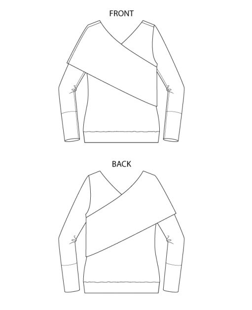 Itch to Stitch Carmo Top PDF Sewing Pattern Line Drawings