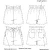 Itch to Stitch Brampton Shorts PDF Sewing Patterns Line Drawings
