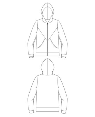 Nazare Zip-up Hoodie Digital Sewing Pattern (PDF) | Itch to Stitch