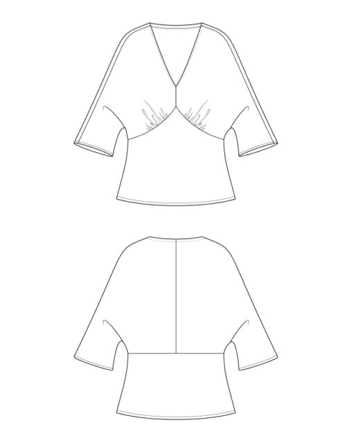 Itch to Stitch Amador Top PDF Sewing Pattern Line Drawings