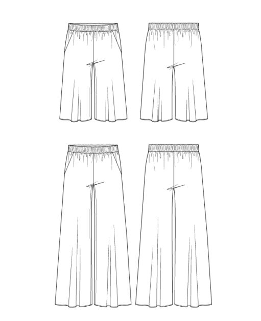 Itch to Stitch Icaria Pants PDF Sewing Pattern Line Drawings