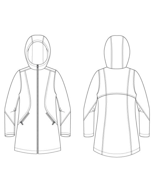 Itch to Stitch Andes Jacket PDF Sewing Pattern Line Drawings