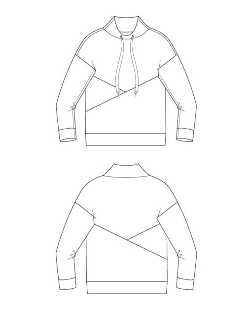 Itch to Stitch Boalsburg Pullover PDF Sewing Pattern Line Drawings