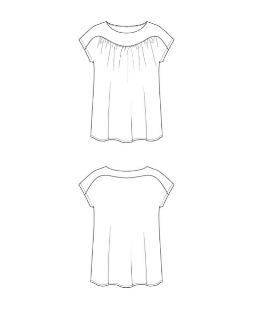 Itch to Stitch Algarve Top PDF Sewing Pattern Line Drawings