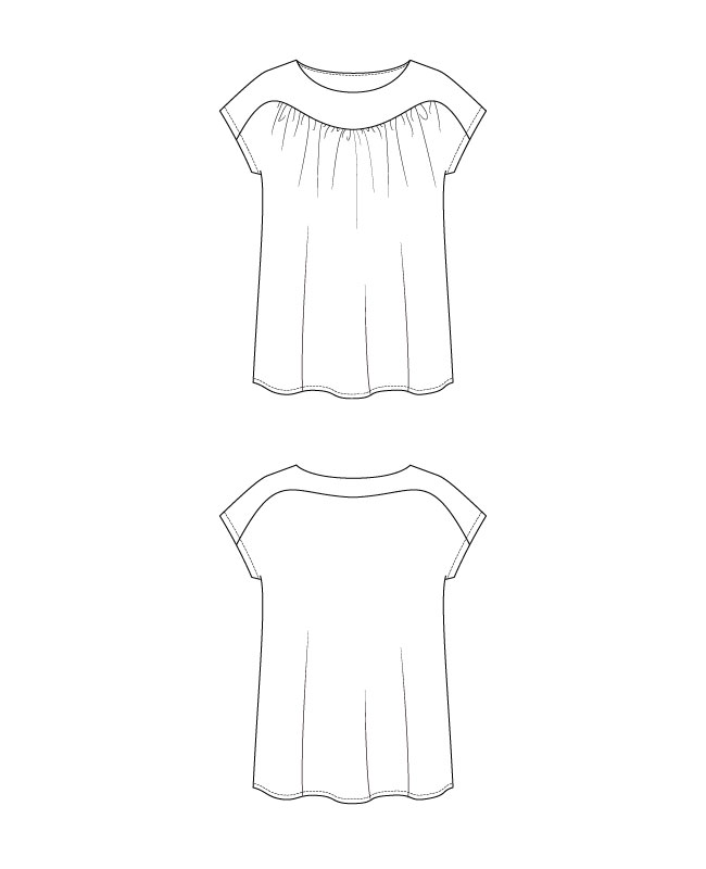 Itch to Stitch Algarve Top PDF Sewing Pattern Line Drawings