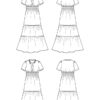 Itch to Stitch Comillas Dress PDF Sewing Pattern Line Drawings
